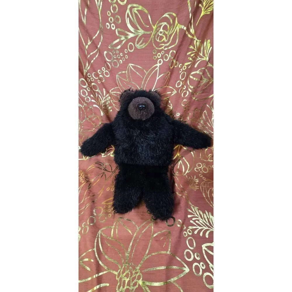 Vintage Musical Realistic Plush Black Bear